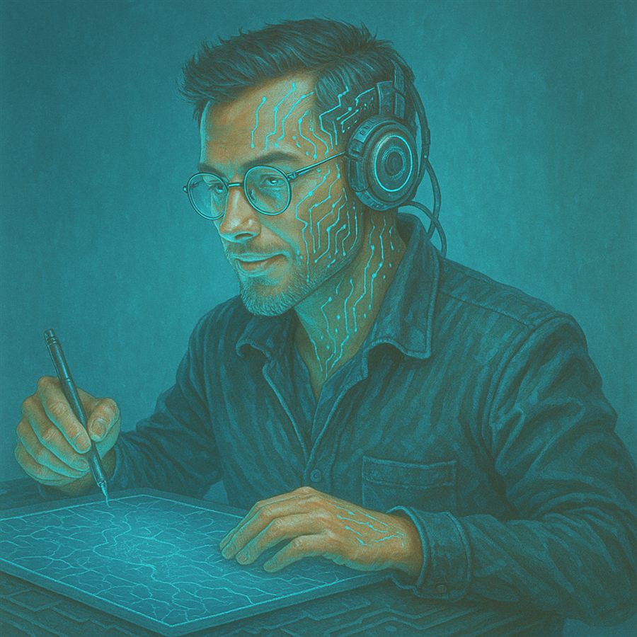 Sketching on a tablet, studio-practice style